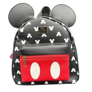 Disney Mickey Mouse Backpack Black White Red Mini Loungefly Style Cosplay NWT